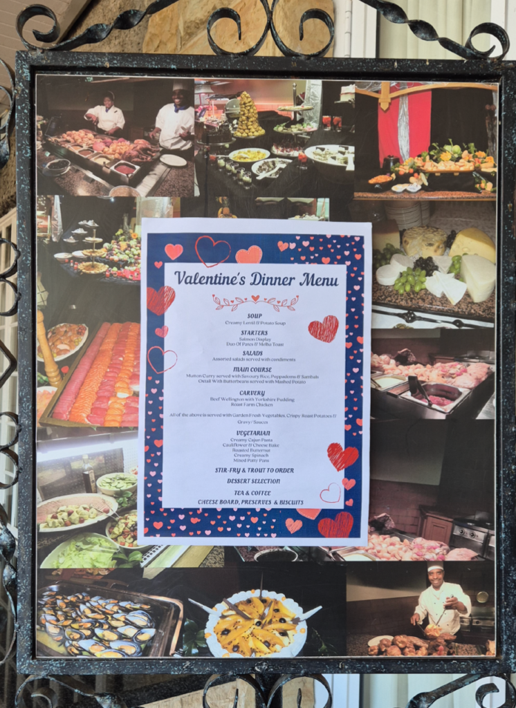 Valentines day menu